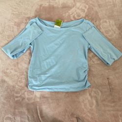 Light Blue Off The Shoulder Top