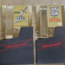 Zelda II: The Adventure of Link (NES) Gold Cartridge & The Legend of Zelda MINT. WITH NINTENDO SLEEVES.   