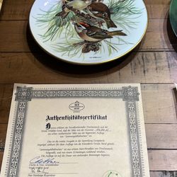 New Vintage Bird Plates With Authentication Papers 20.00 Each