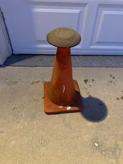 Orange Traffic Cone with Top Cap