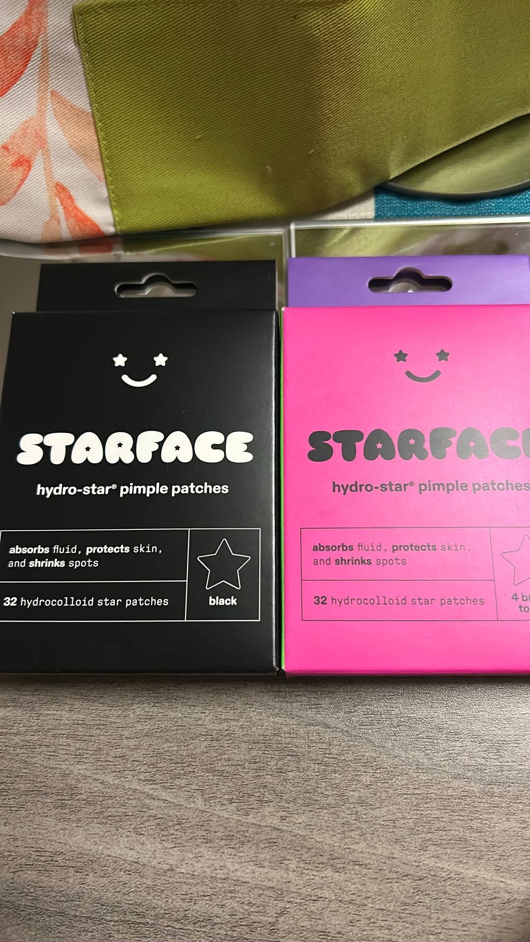star-shaped hydrocolloid patches designed to help treat pimples.