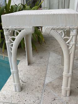 vintage outdoor bamboo side table