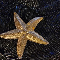 Gold Overlay  Starfish Brooche