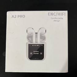 A2 Pro Touchscreen Wireless Earbuds, New- open Box