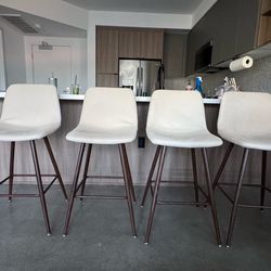 Adarion Counter Height Bar Stools (Set of 2) – Beige, 26” Seat