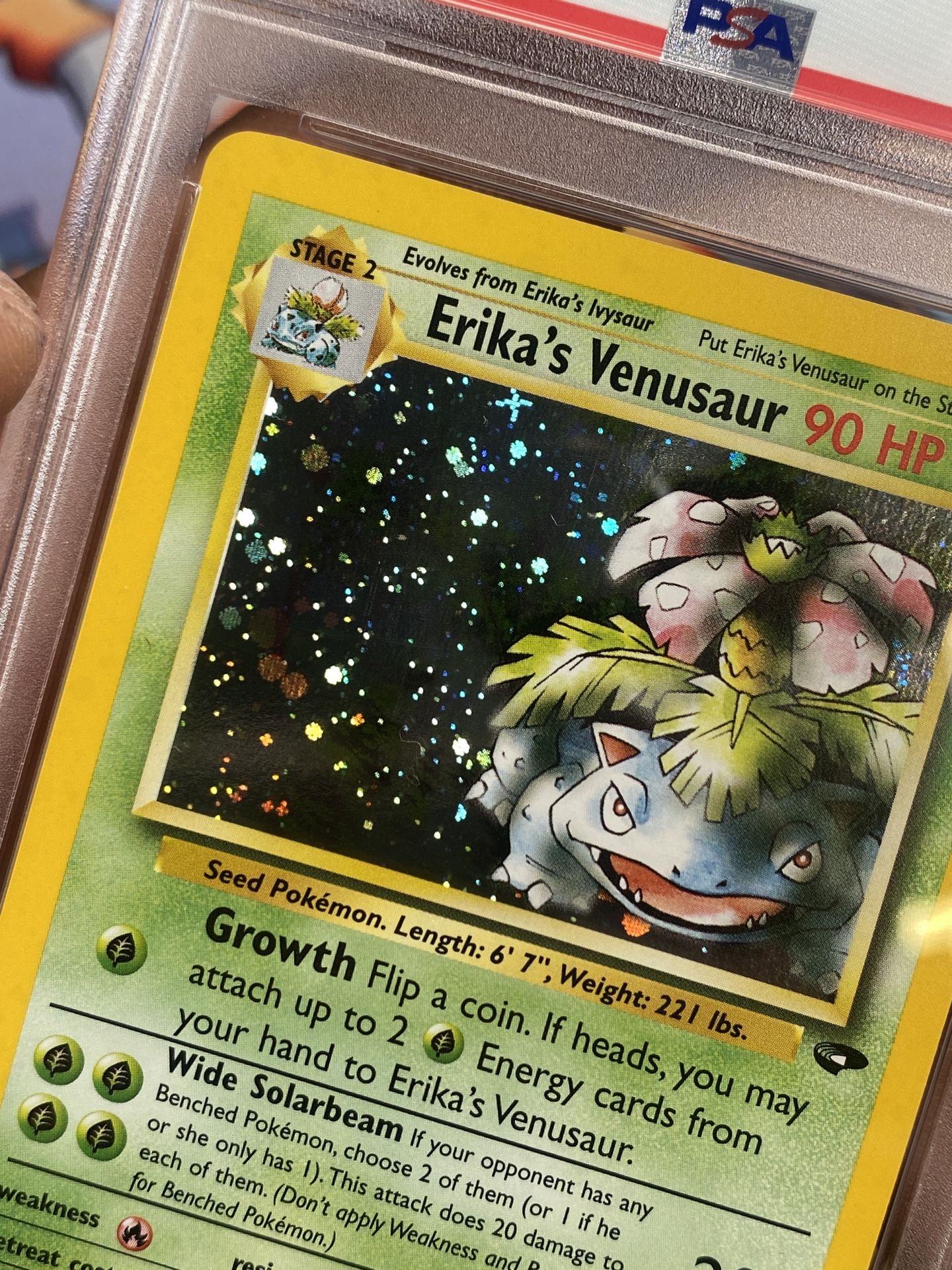 PSA 8 SWIRL 2000 Pokemon TCG Gym Challenge Erika's Venusaur HOLO RARE 4/132