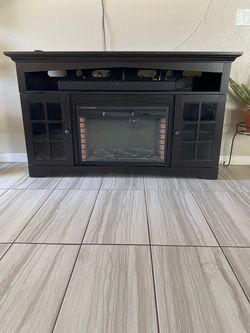 Tv stand with fireplace