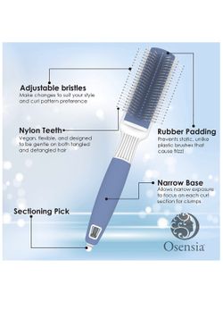Curl Brush Detangler - Customizable Natural Hair Brush with 7 Removable Rows - Curl Enhancer for Styling, Diffusing, Blow Drying, Smoot
