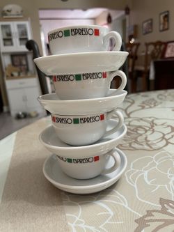 Espresso Mug & Saucer 8 Piece Set