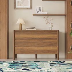 FUFU&GAGA Brown 6 -Drawer 47.2-in Standard dresser(KF200289-01HTJ-001)