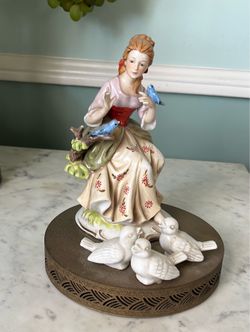 Vintage Porcelain Capodimonte “Lady Colombia” Figurine