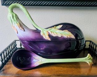 Vintage Fitz & Floyd Eggplant Soup Tureen