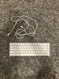Blue Backlit White Gaming Keyboard 60%