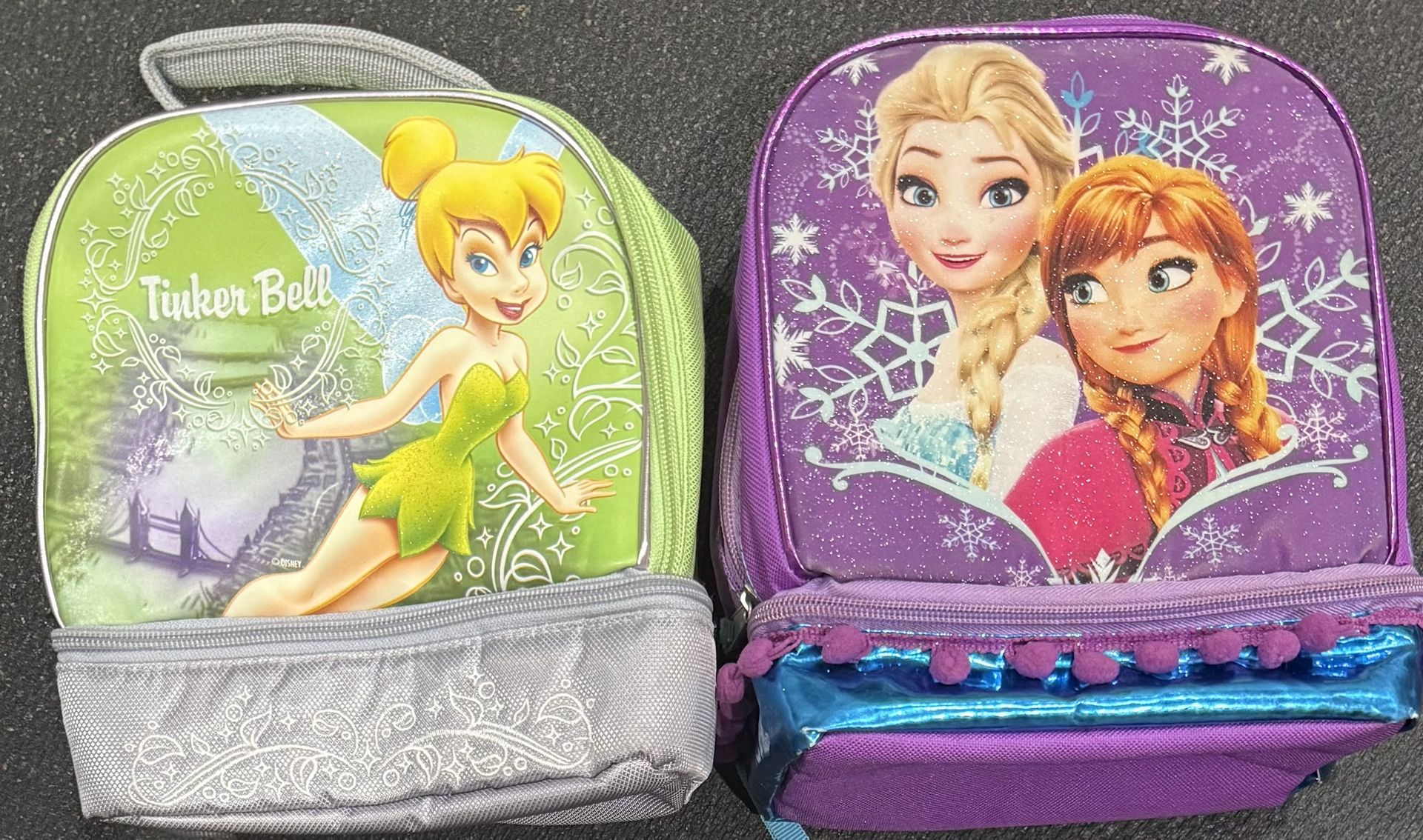 Set of 2 Girls Disney (Tinkerbell And Frozen) Lunchboxes