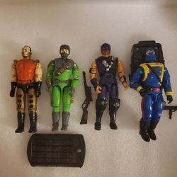 Vintage Gi Joe Action Figure Lot In Great Condition With Some Accessories