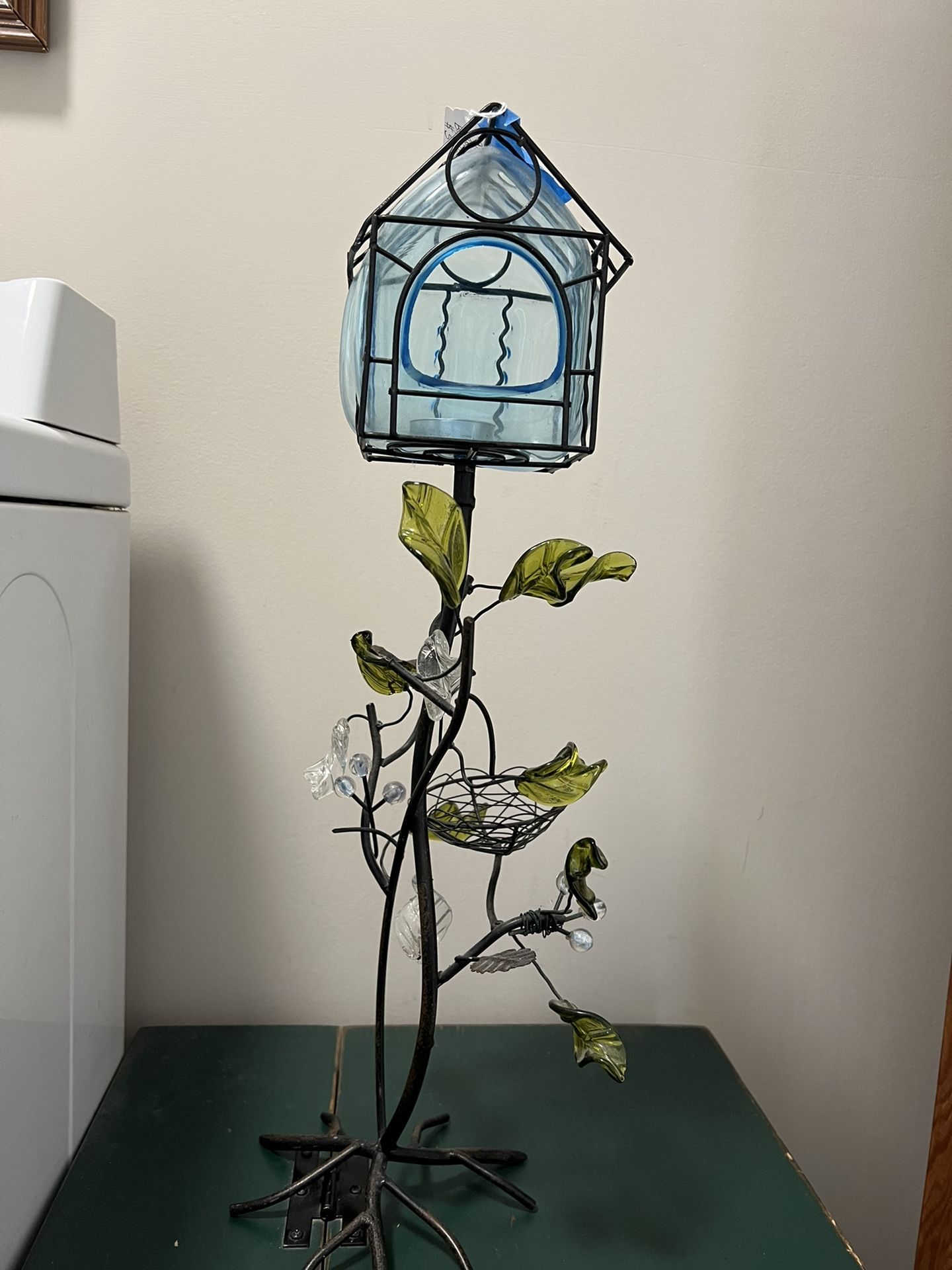 Glass bird House With Birds