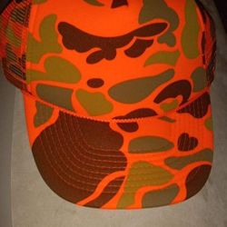 Orange Camo Trucker Hat