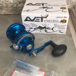 AVET MXL 5.8 G2 BLUE Saltwater Fishing Reel with GLIDE PLATE-NEW with BOX!!