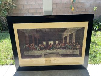 Last Supper by Leonardo Da Vinci Picture Framed Wall Art Decor Extra Large 53.5 in wide x 40 in