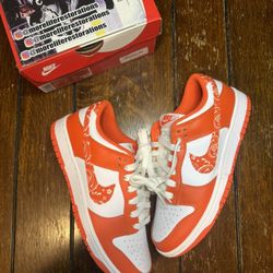 Size 8.5 - Nike Dunk Low Orange Paisley Womens brand new with box