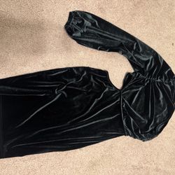 New Small Black Stretchy Velvet Short Evening Cocktail Dress