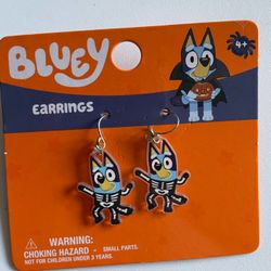 Bluey Halloween Skeleton Dangle Earrings