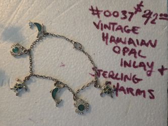 Hawaiian Opal .925 Charm Bracelet