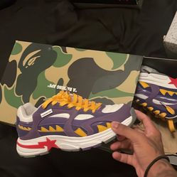BAPE Road Sta Purple & Yellow Sneakers – Men’s Size 9.5