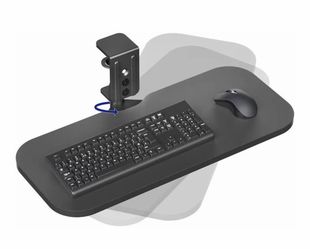 VIVO Clamp On Keyboard Tray 23x10 Rotating Under Desk Ergonomic Black