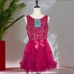 New Kids Pink Sparkly Sequin Dress Tulle Skirt Dress Tutu dress  3T