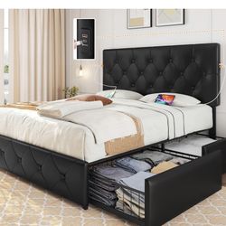 Queen Size Bed Frame With Matters 