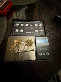 14k rope chains and cross