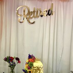 Gold Arycrlic Retirement Sign 