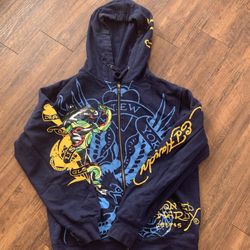 Ed Hardy Panther Bulldog Hoodie   