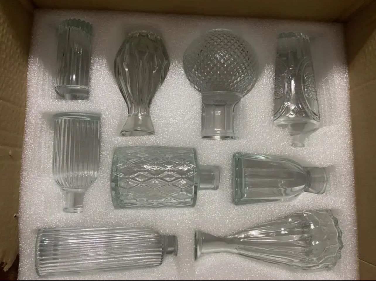 18 pcs Flower Bud Vases, Vintage Transparent Glass Vases,