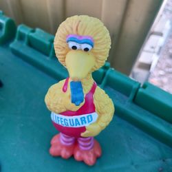 1980s Vintage Applause Muppets Sesame Street Big Bird Lifeguard PVC Toy Figure