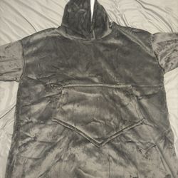Gray Hooded Blanket
