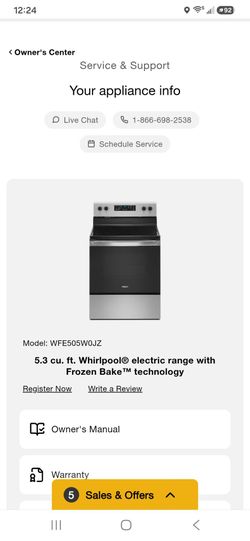 Brand New Whirlpool 5.3 Cu. Ft. Electric Range WFE505W0JZ