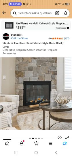Stanbroil Fireplace Glass Cabinet-Stylek Door, Black Finish, Large, Decorative Fireplace Screen Door for Fireplace Accessories