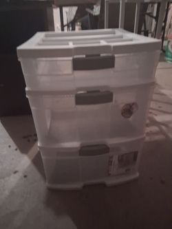 3-Drawer Clear Plastic Storage Cart