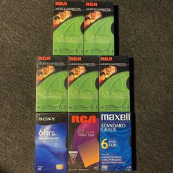 Lot of 8 Brand New Sealed Recordable VHS Cassette Tapes 6-Hour Recording Time