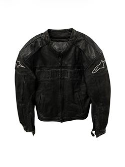 Vintage Alpinestars Motorcycle Leather Jacket Men’s Medium Armored Moto Black