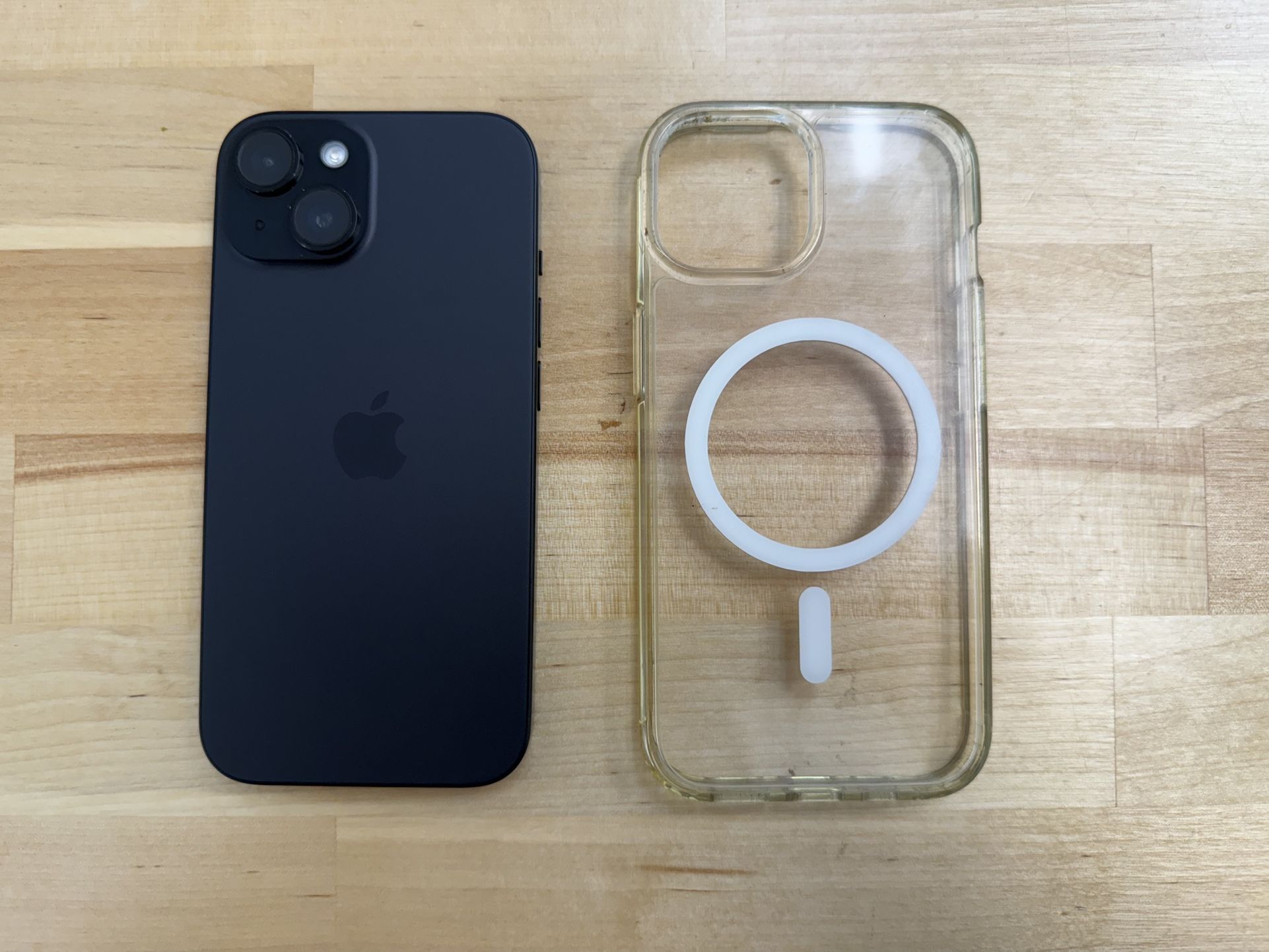 Like New Factory Unlocked iPhone 15 256GB Black with case.
