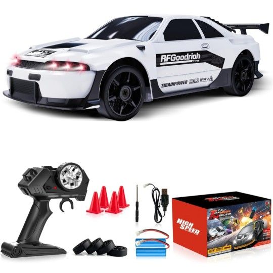 Remote Control Car RC Drift Car 2.4GHz 1:24 4WD 15KM/H High Speed Racing Sport Car with LED Lights Drifting Tire Racing Sport Toy for Adults Boys Girl