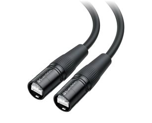 Cable Matters Long Shielded Cat6 Ethernet Cable Compatible with EtherCON RJ45 Connectors in Black - 100 ft for Professional Audio, Video, and Networki