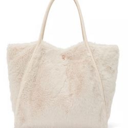 Victoria’s Secret White Faux Fur Tote Bag