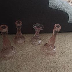Cute Pink Candle Holders 