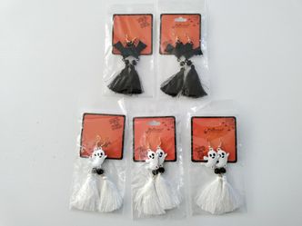 Halloween Ghost & Bats Earrings New