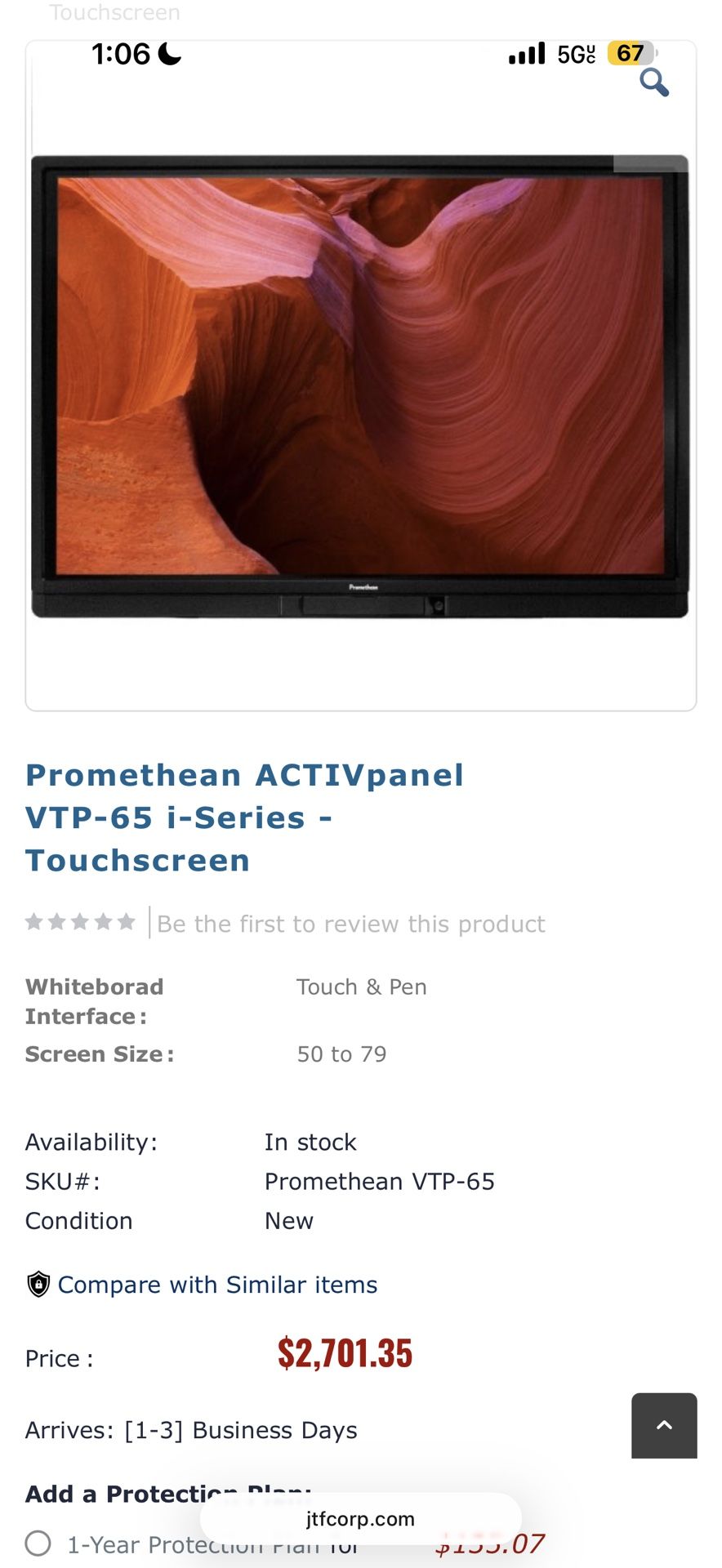 Promethean Promethean ACTIVpanel VTP-65 i-Series