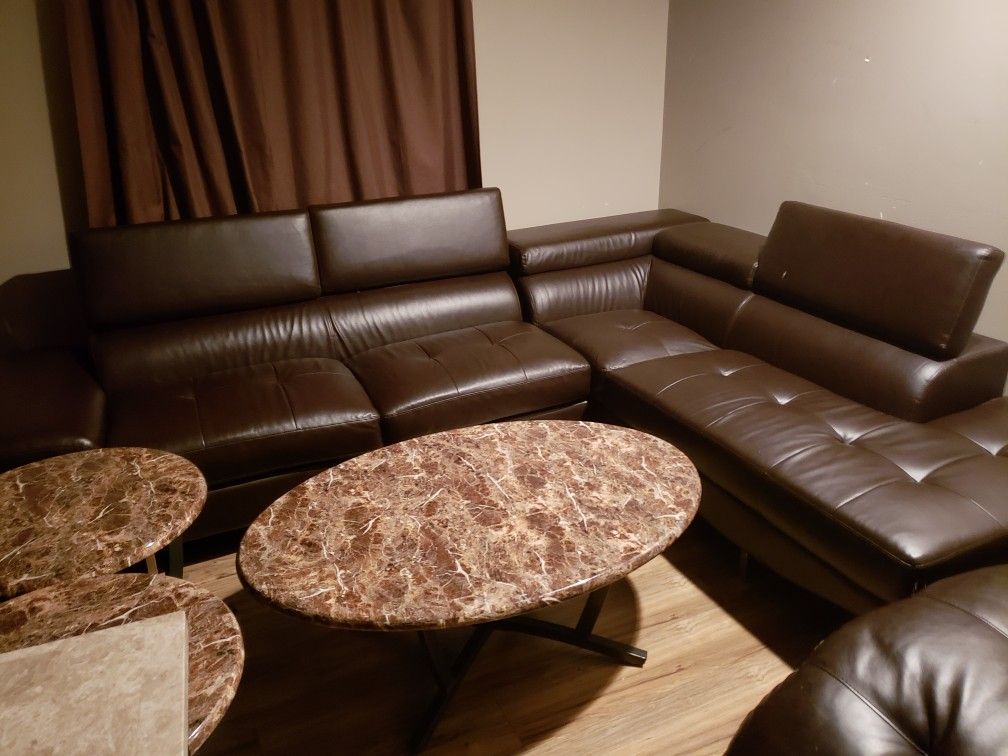 Dark Brown Sectional 2 Piece